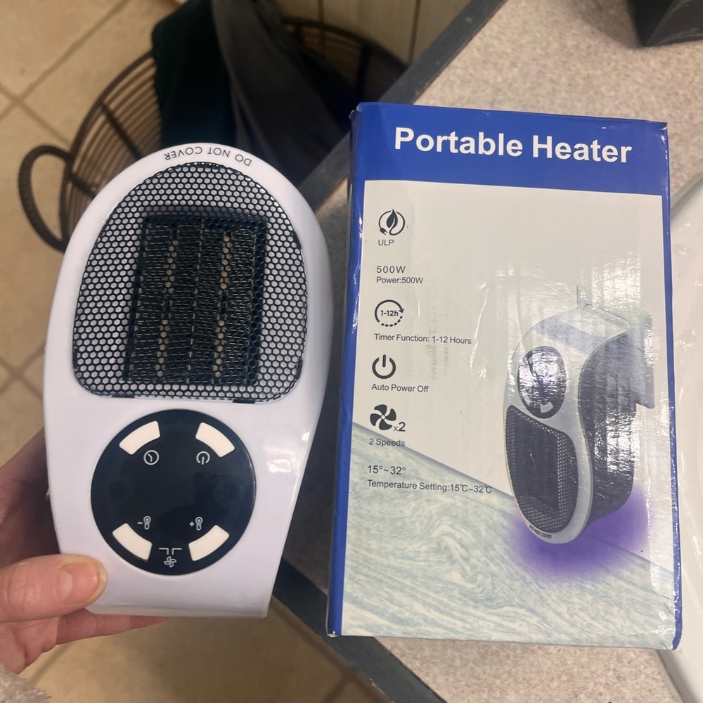 White Portable Ceramic Space Heater